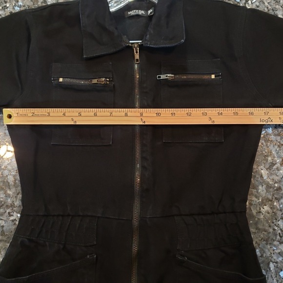 Nasty Gal Size 10 Black Short Sleeve Utility Jumpsuit 100% Cotton - Picture 6 of 9